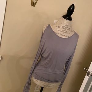 Light grey cold shoulder top